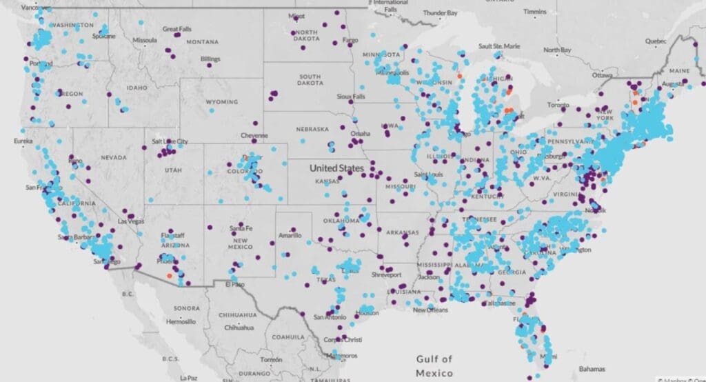 PFAS Water Contamination Map