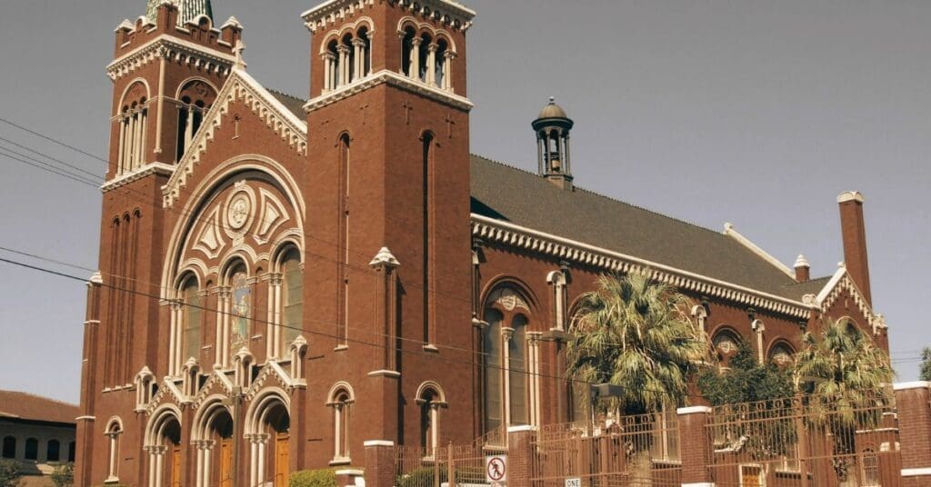 Catholic Diocese of El Paso headquarters and St. Matthews Street.